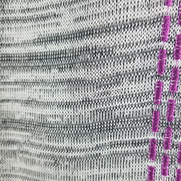 Ming Wang Women's Heather Grey Fushia Pink White Cardigan Sz S - Picture 6 of 7